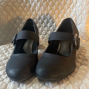 Pesaro Charcoal Heels with Strap Detail